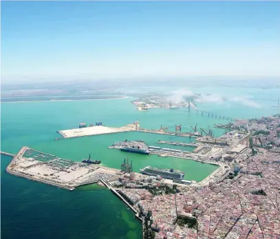  ?? ?? Vista aérea del Puerto de Cádiz