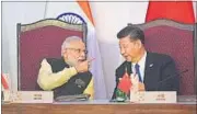  ?? AFP FILE ?? Prime Minister Narendra Modi with Chinese president Xi Jinping during the BRICS leaders’ meet in Goa on October 16.