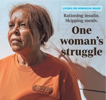  ?? PHOTOS BY SAUL MARTINEZ FOR USA TODAY ?? Elsa Romero works five days a week cleaning floors in a Miami luxury high-rise.