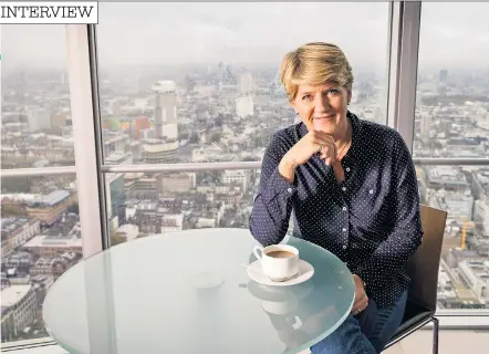  ??  ?? Clare Balding, at the top of the BT Tower in London