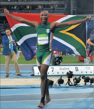  ??  ?? GREAT LEAP FORWARD: New South African record-holder Luvo Manyonga, pictured after winning silver in Rio.