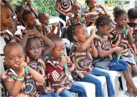 ??  ?? Kids at the 2018 Children’s Future Leaders Fiesta themed: Protecting And Safeguardi­ng Children, in Lagos. PHOTO: AYODELE ADENIRAN