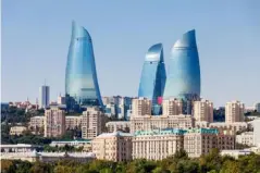  ??  ?? Things are heating up: Baku’s Flame Towers (iStock)