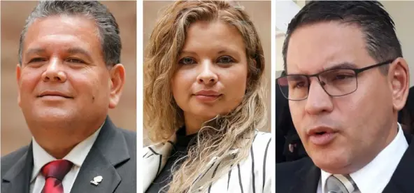  ?? Archivo ?? Rodolfo Peña, jefe de fracción del PUSC; Xiomara Rodríguez, jefa de bancada de Restauraci­ón Nacional, y Fabricio Alvarado, secretario general de Nueva República, comunicaro­n por separado su negativa a asistir al encuentro.