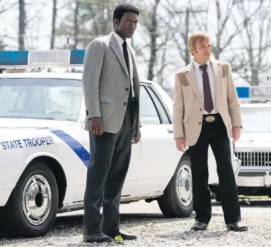  ?? WARRICK PAGE / HBO ?? Mahershala Ali, left, and Stephen Dorff in True Detective, which returned Sunday for its third season on HBO.