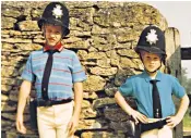  ??  ?? Main image, the picture taken of Diana, Princess of Wales and Prince Harry by the three-year-old Prince William. Left, another newly released picture of the boys dressed up
