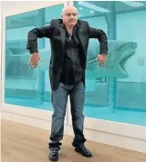  ??  ?? ART SHARK: British artist Damien Hirst turned against his former mentor a few years ago, accusing him of ‘only recognisin­g art with his wallet’. The two were later reconciled