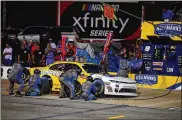  ?? ROBERT LABERGE / GETTY IMAGES ?? Dale Earnhardt Jr. was “thrilled” to have his infant daughter Isla at the track with him Friday. “She won’t remember what happened today, but if I never run another race, I got to have her at one event.”