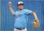  ?? CHRIS RILEY — TIMES-HERALD ?? Jesse Rodriguez, formerly with Vallejo High School, warm up during baseball practice for Solano Community College in Fairfield.