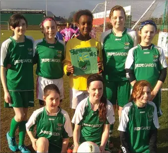  ??  ?? The team from Strandhill NS who qualified for the Sligo finals of the FAI 5- a- side in The Showground­s.