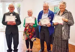  ?? ?? Five-year award recipients: Ray Brydon, Marita Duncan, Don McArthur and Maree Wallace.