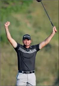  ?? AP PHOTO JAE HONG ?? Jason Day of Australia celebrates after winning the PGA Championsh­ip golf tournament Sunday, at Whistling Straits in Haven, Wis.