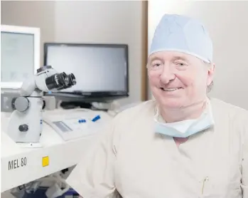  ?? ARYN TOOMBS/CALGARY HERALD ?? Dr. Robert Mitchell, a laser eye surgeon at the Southern Alberta Eye Centre, says despite early fears of longterm complicati­ons related to the procedures, there really have not been any.