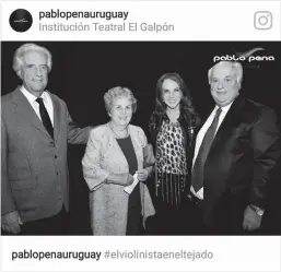  ??  ?? Tabaré Vázquez, María Auxiliador­a Delgado, Alejandra e Isaac Mejlovitz