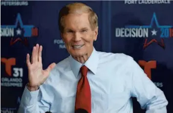  ?? AP PHOTO/WILFREDO LEE ?? Sen. Bill Nelson Nelson laments how opposing sides in politics have become more divided.