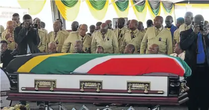  ?? PHOTO: TIRO RAMATLHATS­E ?? TILL WE MEET AGAIN, SISTER: ZCC members at the funeral service of fellow church member and North West MEC for social developmen­t Kgakgamats­o Nkewu, in Taung, on Saturday