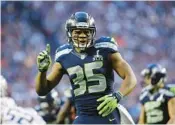  ?? MATT ROURKE/AP ?? Former Seattle Seahawks defensive back DeShawn Shead raises his finger during the first half of Super Bowl XLIX at University of Phoenix Stadium against the New England Patriots on Feb. 1, 2015.