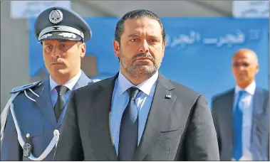  ?? AP ?? SERIO. Desde Arabia Saudita, Hariri acusó a Teherán y a la milicia chiíta de tener “el control” de Líbano.