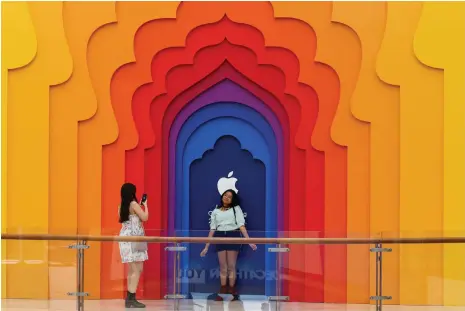  ?? Reuters ?? The exterior of an Apple store in New Delhi. Apple has captured 18 per cent of India’s smartphone market in terms of value