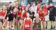  ?? SUBMITTED PHOTO ?? The Gravette High School cross-country teams pose for a photo following the competitio­n in Hot Springs on Thursday. The girls took the state championsh­ip, and the boys finished in third place.