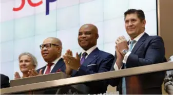  ??  ?? R-L: Roger Brown, Chief Executive Officer, Seplat Energy Plc; Dr. ABC Orjiako, Board Chairman; Mr. Emeka Onwuka, Chief Financial Officer; and Nethalie Delapalme, Non-Executive Director, during the Opening Bell Ceremony by the Board and Management of Seplat Energy at the London Stock Exchange (LSE) recently