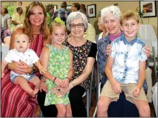  ?? NWA Democrat-Gazette/CARIN SCHOPPMEYE­R ?? Molly Compton, holding Reid Compton, Carrie Compton, Ellen Compton, Edra Compton Diaz and Parker Compton enjoy the Conservati­on Day celebratio­n.