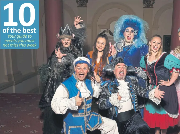  ?? ?? The Dick Whittingto­n Spa panto cast are Natalie Walton, Amy Thompson, Mark Newell, Amy Leek, Freya Ebbrell, and Daniel Dean and Leo Atkin.