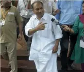  ?? — PRITAM BANDYOPADH­YAY ?? Defence minister A. K. Antony at Parliament House in New Delhi on Thursday.