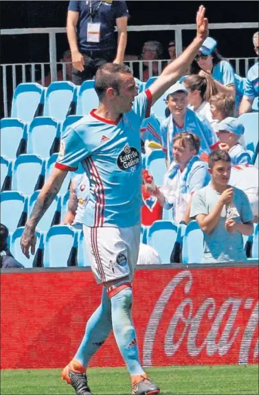  ??  ?? DE RÉCORD. Iago Aspas cerró el curso con 22 goles, la mejor cifra de un jugador del Celta en Primera.