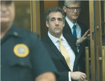  ??  ?? Michael Cohen, quittant le palais de justice, mardi, à New York. - Associated Press: Mary Altaffer