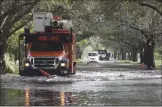  ?? JOE CAVARETTA/SOUTH FLORIDA SUN-SENTINEL ?? Flooding in Plantation, Fla. on Monday. Tropical Storm Eta brought heavy rain and high winds to South Florida after battering the Caribbean, including Jamaica, and parts of Central America.