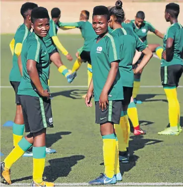  ?? Pictures: Namhla Mphelo ?? Twins Sphumelele (left) and Thubelihle Shamase will carry SA’s hopes at the Fifa Under 17 Women’s World Cup.