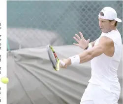  ??  ?? Spain’s Rafael Nadal during practice. — Reuters photo