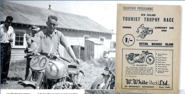  ??  ?? ABOVE Final Senior winner in 1950, Ken Mudford with his GP Triumph. RIGHT A touch of over exhuberenc­e in 1949. BELOW Fastest lap certificat­e presented to Rod Coleman in 1950.