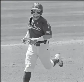  ?? Associated Press ?? Big decision: In this May 6, 2017, file photo, TCU's Evan Skoug runs the bases after hitting a solo home run in the second inning of an NCAA college baseball game against Texas in Fort Worth, Texas. Skoug had a decision to make his senior year of high...