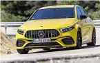  ??  ?? STYLING All UK models will come as standard with the AMG Aerodynami­c pack, which adds a rear wing and more aggressive bumpers. Mercedes claims that this gives more downforce and improves the car’s stability