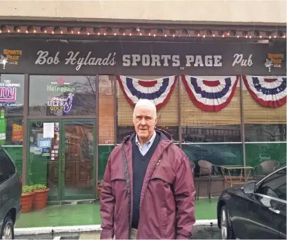  ?? SUBMITTED PHOTO ?? Bob Hyland is closing his “Sports Page” in White Plains, N.Y., after 44 years in the bar-restaurant business.