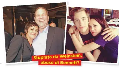  ??  ?? Stuprata da Weinstein, abusò di Bennett?