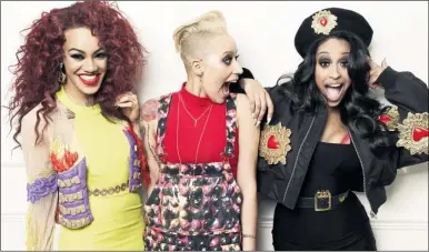  ??  ?? Former Invicta Grammar School pupil Alexandra Buggs, right, and fellow members of Stooshe Karis Anderson, left, and Courtney Rumbold