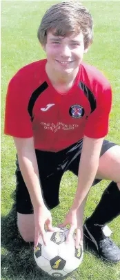  ??  ?? PROMISING PLAYER Luke in his Drumchapel strip