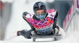  ?? Photos / Getty Images ?? Ben Sandford takes part in the skeleton heats at the 2014 Winter Olympics in Sochi, Russia.