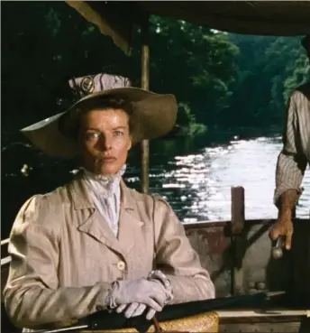  ??  ?? Katharine Hepburn and Humphrey Bogart in John Huston’s still-wonderful classic adventure The African Queen