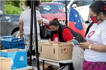  ?? CHRIS MCKEEN/STUFF (above); GETTY ?? Samoan churches offered free food parcels to those who got vaccinated during a recent event in Ma¯ngere. Sir Michael Jones, left, says the ‘‘vulnerable cohort’’ will only continue to grow.