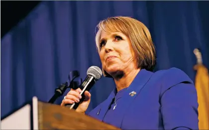  ?? Luis Sánchez Saturno/New file photo ?? Mexican Gov.-elect Michelle Lujan Grisham addresses the crowd at her election night victory celebratio­n at Hotel Albuquerqu­e at Old Town in early November.