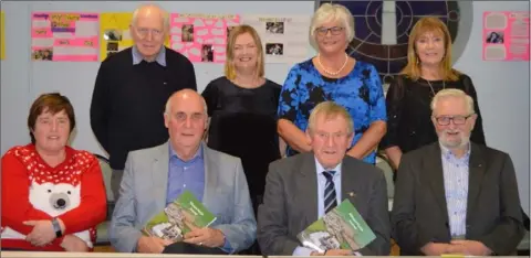  ??  ?? The Kilmore Parish Journal committee, from left, front – Patricia Boyd, Tony Power (guest of honour),Seamus O’Keeffe, and Seamus O’Brien; back – Frank Lonergan, Lucy Moore, Breda Hayes and Margaret Nunn.