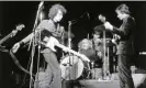  ?? ?? Wired for sound … Bob Dylan performing at the Free Trade Hall in Manchester in 1966. Photograph: Mark Makin/Retna UK