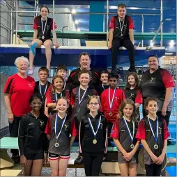  ?? ?? Members of Maidstone Diving Club at the inter-club competitio­n, hosted by Havering Cormorants DC in Hornchurch