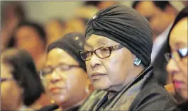  ?? PICTURE: EPA ?? Winnie Madikizela-Mandela was among the dignitarie­s who paid respect to anti-apartheid activist Ahmed Kathrada at the Nelson Mandela Foundation in Houghton yesterday.