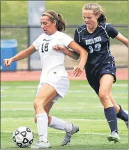  ??  ?? Pennridge graduate Erin Stevenson has returned to the Rams in a coaching capacity while waiting for her senior season to take place at UMBC. MEDIANEWS GROUP PHOTO