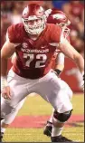 ??  ?? Frank Ragnow, a former All-SEC lineman at the University of Arkansas and current member of the Detroit Lions, recently donated $10,000 to two food banks in Northwest Arkansas. The donations are expected to provide an estimated 100,000 meals. (NWA Democrat-Gazette file photo)
